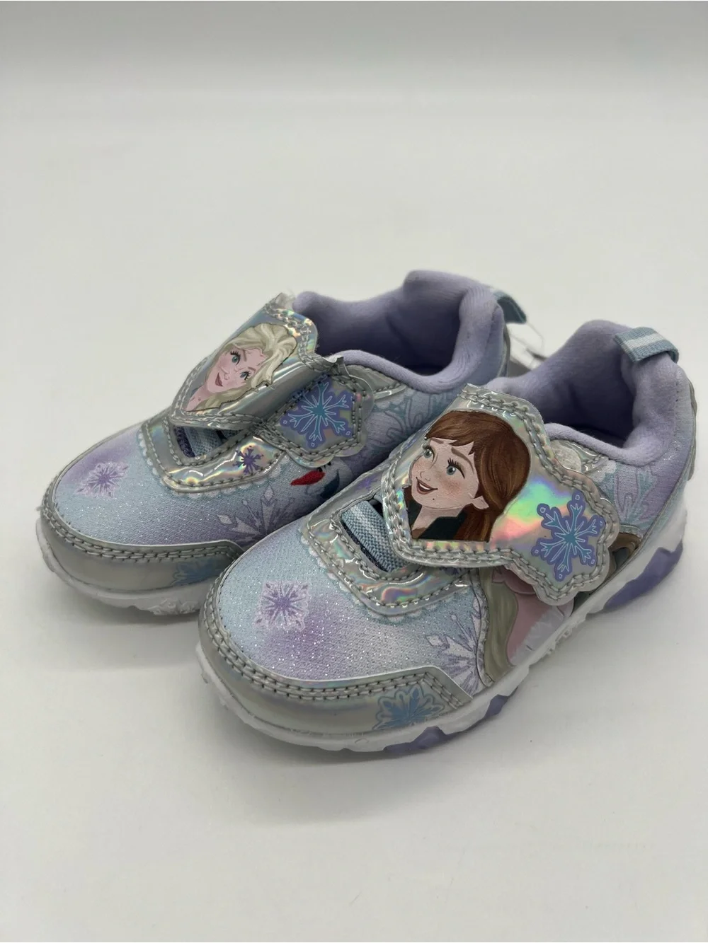 Disney Frozen Anna Elsa Blue Slip on Hook & Loop Sneakers Sz 6